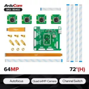 64MP Autofocus Synchronized Quad-Camera Kit for Raspberry Pi | 自動對焦 | 同步四鏡頭相機模組 | (B0402) 13 b0402 1